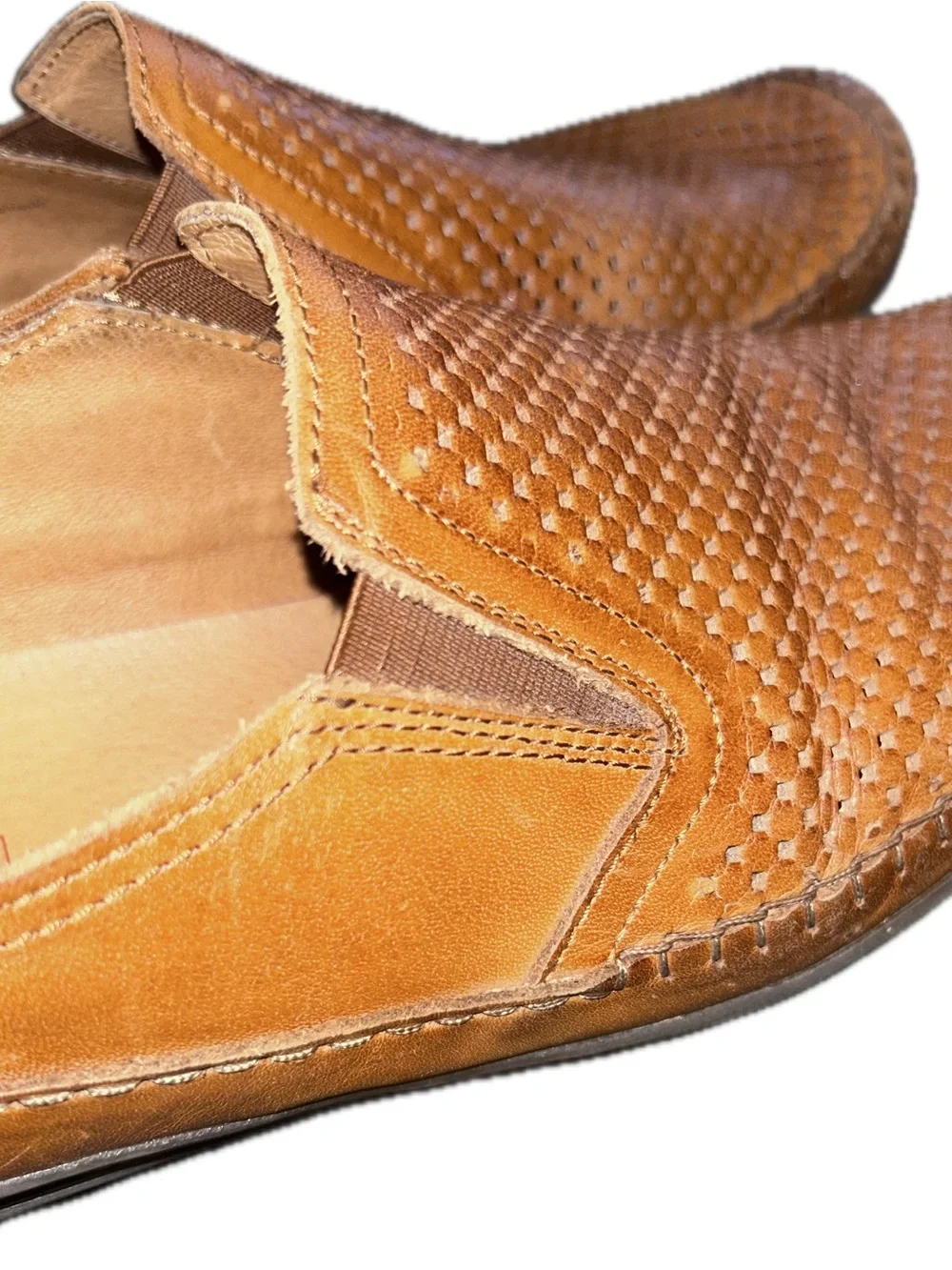 PIKOLINOS Azores Men’s Perforated Brandy Brown Leather Slip-On Loafers Shoes 46